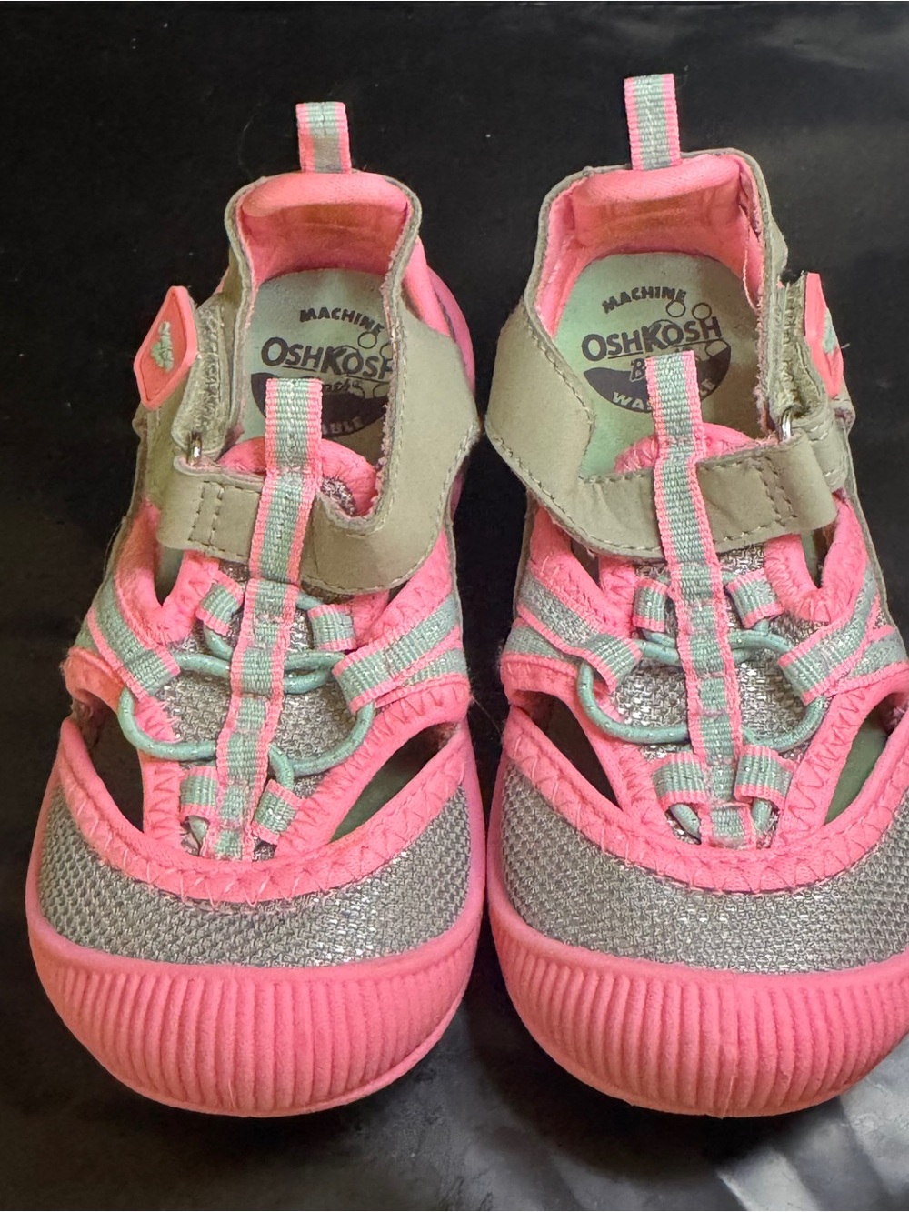 OshKosh B'gosh Baby Girl Pink and Gray Closed-Toe Water Shoes